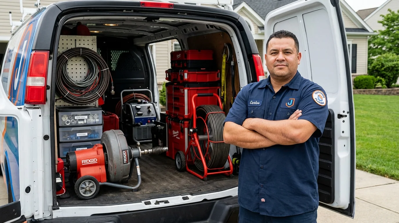 Professional drain cleaning equipment and Johns Plumbing LLC plumber in Buckley